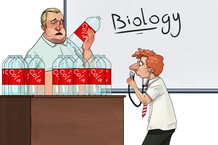 I drank lots of fizzy drinks and then the biology (physiology) student studied if all my body parts still worked